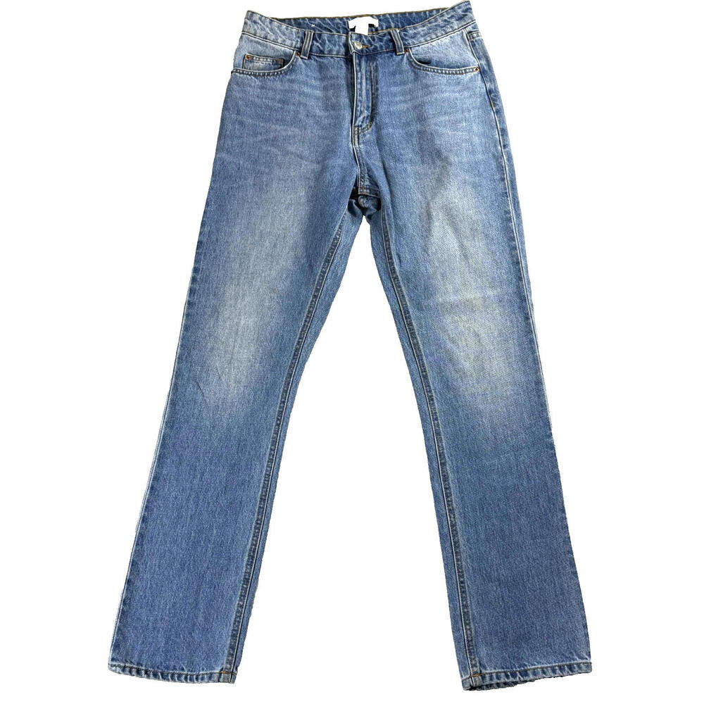 H&M Womens Vintage Straight Leg Jeans Size 8 Blue Wash Retro 90s Denim
